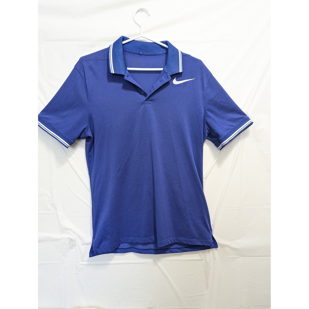 Nike Golf Polo Shirt Men's M Purple Dri-Fit Short Sleeve Swoosh Preppy